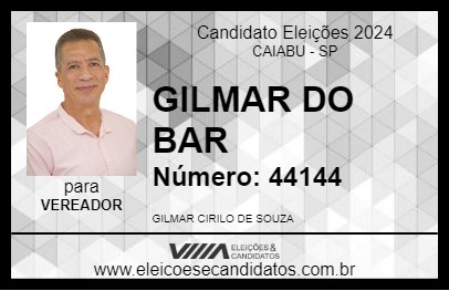 Candidato GILMAR DO BAR 2024 - CAIABU - Eleições