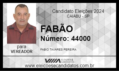 Candidato FABÃO 2024 - CAIABU - Eleições