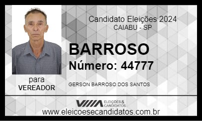 Candidato BARROSO 2024 - CAIABU - Eleições