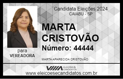 Candidato MARTA CRISTOVÃO 2024 - CAIABU - Eleições