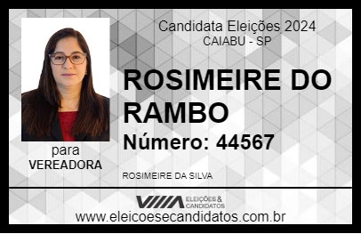 Candidato ROSIMEIRE DO RAMBO 2024 - CAIABU - Eleições