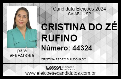 Candidato CRISTINA DO ZÉ RUFINO 2024 - CAIABU - Eleições