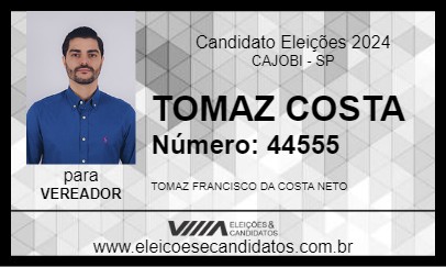 Candidato TOMAZ COSTA 2024 - CAJOBI - Eleições