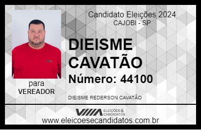 Candidato DIEISME CAVATÃO 2024 - CAJOBI - Eleições