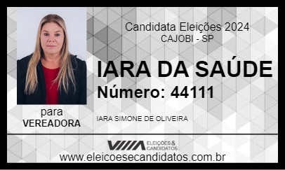 Candidato IARA DA SAÚDE 2024 - CAJOBI - Eleições