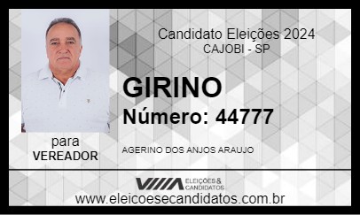 Candidato GIRINO 2024 - CAJOBI - Eleições