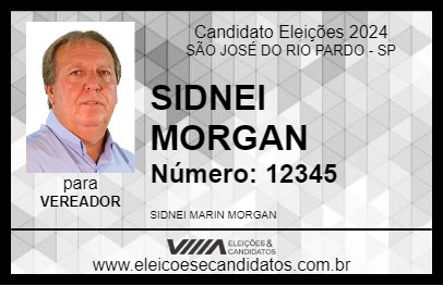 Candidato SIDNEI MORGAN 2024 - SÃO JOSÉ DO RIO PARDO - Eleições