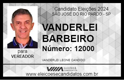 Candidato VANDERLEI BARBEIRO 2024 - SÃO JOSÉ DO RIO PARDO - Eleições