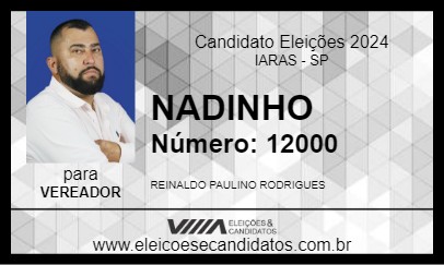 Candidato NADINHO 2024 - IARAS - Eleições