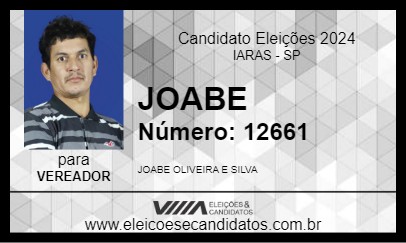 Candidato JOABE 2024 - IARAS - Eleições