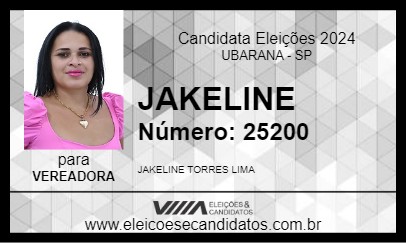 Candidato JAKELINE 2024 - UBARANA - Eleições