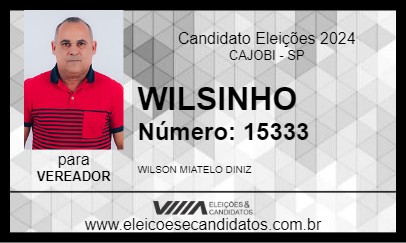 Candidato WILSINHO 2024 - CAJOBI - Eleições