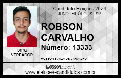 Candidato ROBSON CARVALHO 2024 - JUNQUEIRÓPOLIS - Eleições