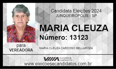 Candidato MARIA CLEUZA 2024 - JUNQUEIRÓPOLIS - Eleições