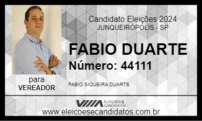 Candidato FABIO DUARTE 2024 - JUNQUEIRÓPOLIS - Eleições