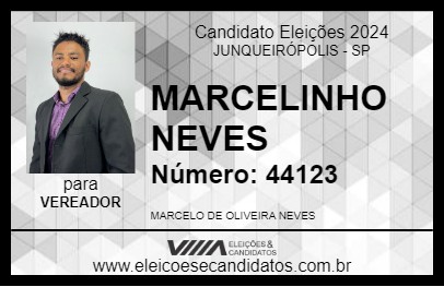 Candidato MARCELINHO NEVES 2024 - JUNQUEIRÓPOLIS - Eleições