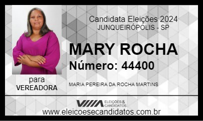 Candidato MARY ROCHA 2024 - JUNQUEIRÓPOLIS - Eleições