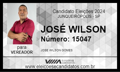 Candidato JOSÉ WILSON 2024 - JUNQUEIRÓPOLIS - Eleições