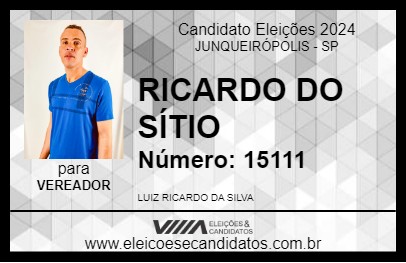 Candidato RICARDO DO SÍTIO 2024 - JUNQUEIRÓPOLIS - Eleições