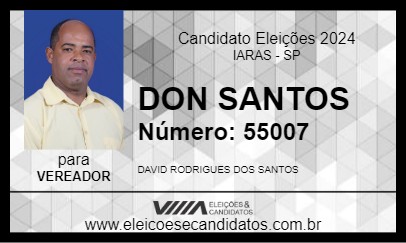 Candidato DON SANTOS 2024 - IARAS - Eleições