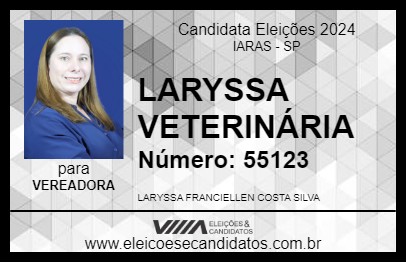 Candidato LARYSSA VETERINÁRIA 2024 - IARAS - Eleições