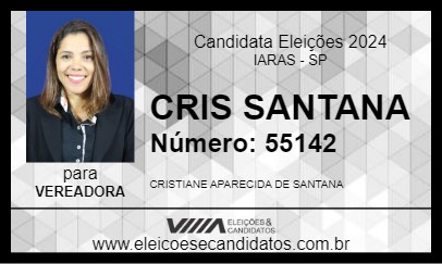 Candidato CRIS SANTANA 2024 - IARAS - Eleições