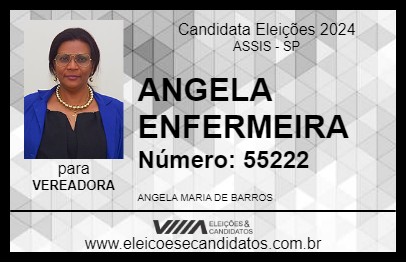 Candidato ANGELA ENFERMEIRA 2024 - ASSIS - Eleições