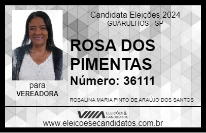 Candidato ROSA DOS PIMENTAS 2024 - GUARULHOS - Eleições