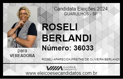 Candidato ROSELI BERLANDI 2024 - GUARULHOS - Eleições