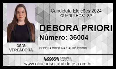 Candidato DEBORA PRIORI 2024 - GUARULHOS - Eleições