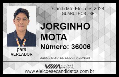 Candidato JORGINHO MOTA 2024 - GUARULHOS - Eleições