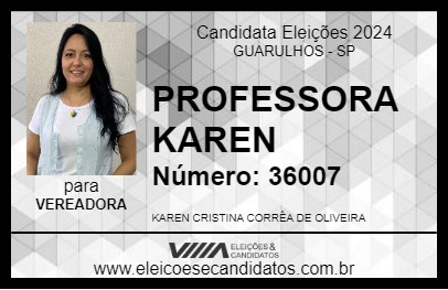 Candidato PROFESSORA KAREN 2024 - GUARULHOS - Eleições