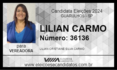 Candidato LILIAN CARMO 2024 - GUARULHOS - Eleições