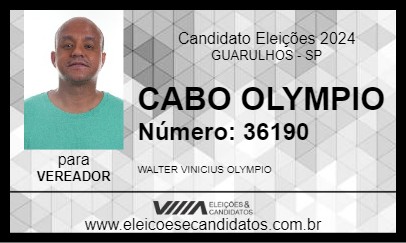 Candidato CABO OLYMPIO 2024 - GUARULHOS - Eleições