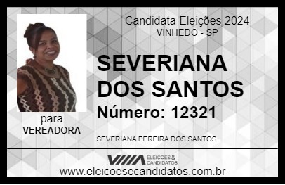 Candidato SEVERIANA DOS SANTOS 2024 - VINHEDO - Eleições