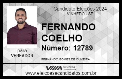 Candidato FERNANDO COELHO 2024 - VINHEDO - Eleições