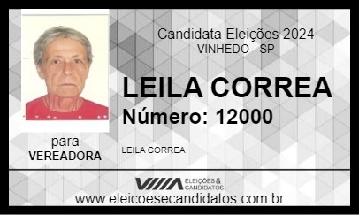 Candidato LEILA CORREA 2024 - VINHEDO - Eleições