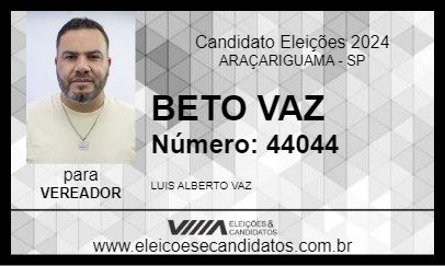 Candidato BETO VAZ 2024 - ARAÇARIGUAMA - Eleições