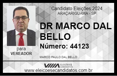 Candidato DR MARCO DAL BELLO 2024 - ARAÇARIGUAMA - Eleições