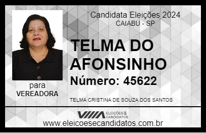 Candidato TELMA DO AFONSINHO 2024 - CAIABU - Eleições