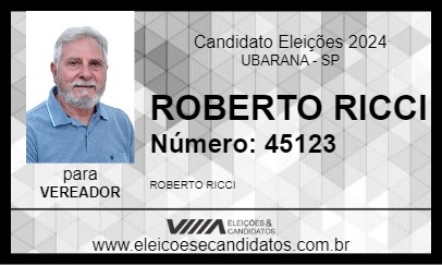 Candidato ROBERTO RICCI 2024 - UBARANA - Eleições