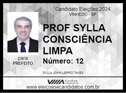 Candidato PROF SYLLA CONSCIÊNCIA LIMPA 2024 - VINHEDO - Eleições