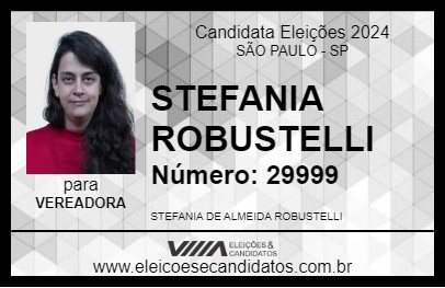 Candidato STEFANIA ROBUSTELLI 2024 - SÃO PAULO - Eleições