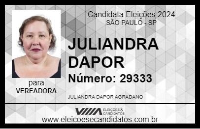 Candidato JULIANDRA DAPOR 2024 - SÃO PAULO - Eleições