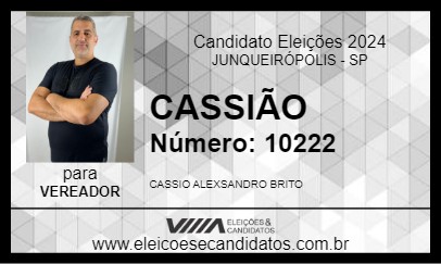 Candidato CASSIÃO 2024 - JUNQUEIRÓPOLIS - Eleições