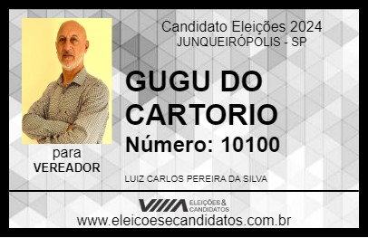 Candidato GUGU DO CARTORIO 2024 - JUNQUEIRÓPOLIS - Eleições