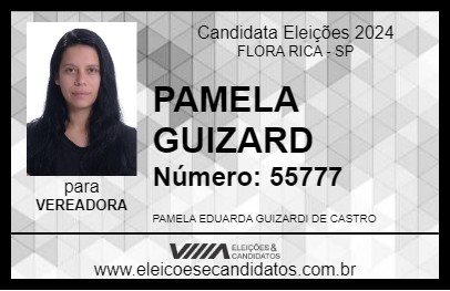 Candidato PAMELA GUIZARDI 2024 - FLORA RICA - Eleições