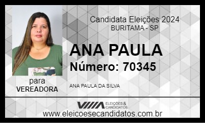 Candidato ANA PAULA 2024 - BURITAMA - Eleições