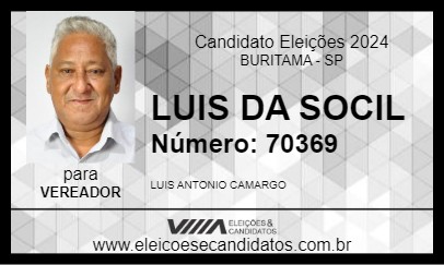 Candidato LUIS DA SOCIL 2024 - BURITAMA - Eleições