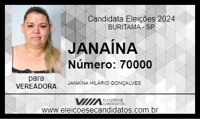 Candidato JANAÍNA  2024 - BURITAMA - Eleições